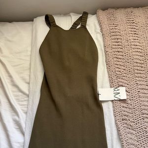 Olive green maxi/backless dress